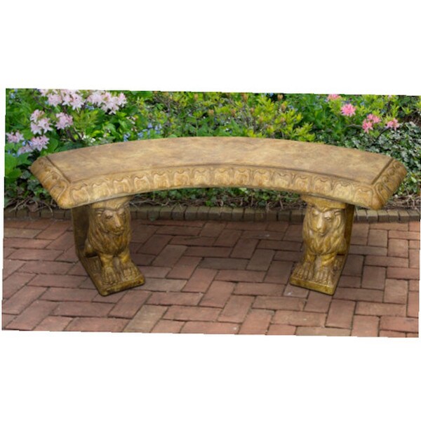 Garden Bench Lion Legs Curved Outdoor Seating for Regal Castles 